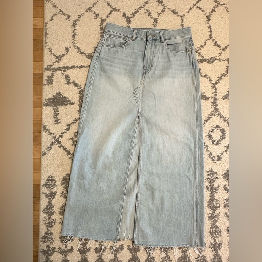 Madewell Denim Midi Skirt with Slit